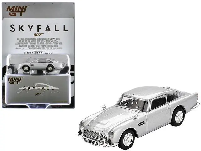 Alt view image 6 of 6 - Aston Martin DB5 RHD Birch Silver Metallic (Damaged) 007 James Bond "Skyfall" (2012) 1/64 Diecast Model Car by Mini GT