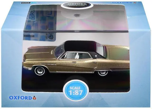 Alt view image 5 of 6 - 1968 Buick Electra 225 Ivory Gold Metallic with Black Top and White Interior 1/87 (HO) Scale Diecast Model Car by Oxford Diecast