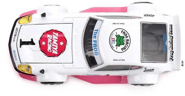 Alt view image 5 of 6 - Nissan Fairlady Z RHD #1 "Tamiya Racing - Frog Racing Team" White & Pink "Kaido House" Special 1/64 Diecast Model Car by Mini GT