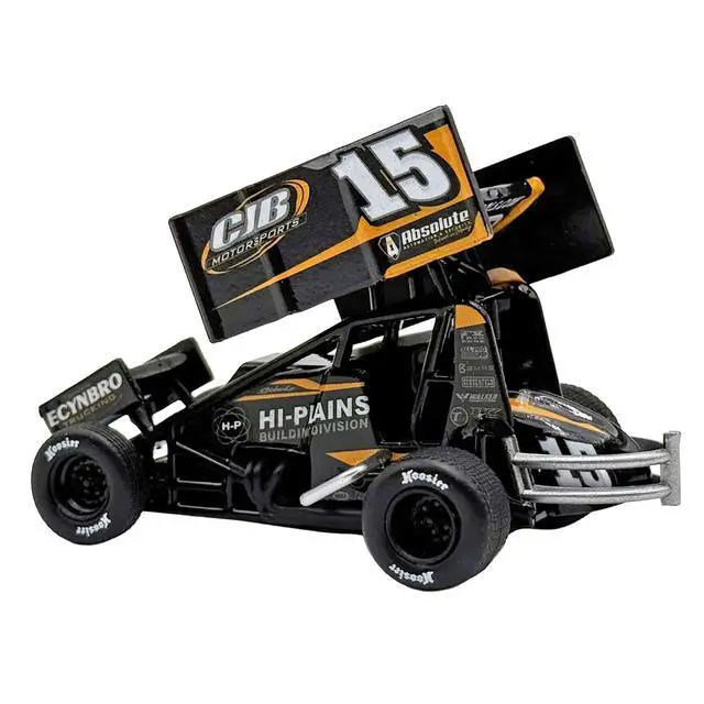 Alt view image 3 of 4 - Winged Sprint Car #15 Donny Schatz "CJB Motorsports - Hi-Plains Building Division" Black (2026) 1/50 Diecast Model Car by ACME
