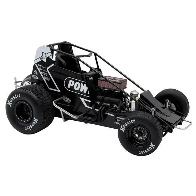 Alt view image 2 of 4 - Winged Sprint Car #87 Aaron Reutzel "Power Plus" Black (2026) 1/18 Diecast Model Car by ACME