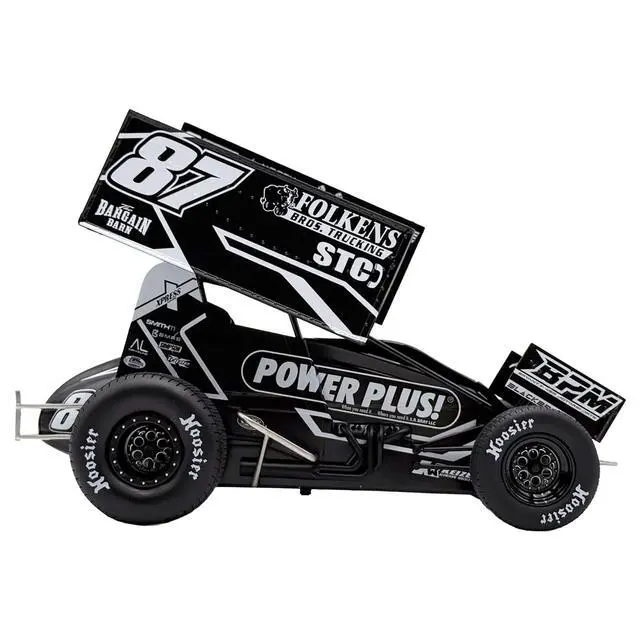 Alt view image 3 of 4 - Winged Sprint Car #87 Aaron Reutzel "Power Plus" Black (2026) 1/18 Diecast Model Car by ACME