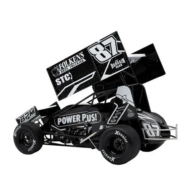 Alt view image 4 of 4 - Winged Sprint Car #87 Aaron Reutzel "Power Plus" Black (2026) 1/18 Diecast Model Car by ACME