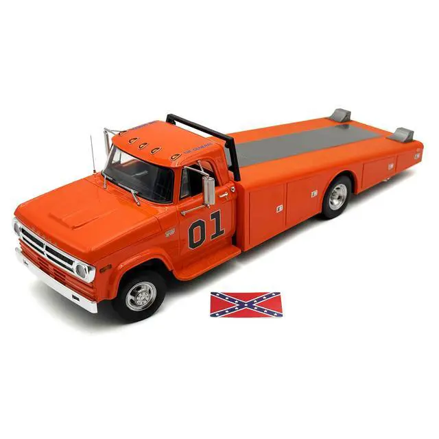 Alt view image 2 of 7 - 1970 Dodge D-300 Ramp Truck #01 "The General" Orange Limited Edition to 852 pieces Worldwide 1/18 Diecast Model Car by ACME
