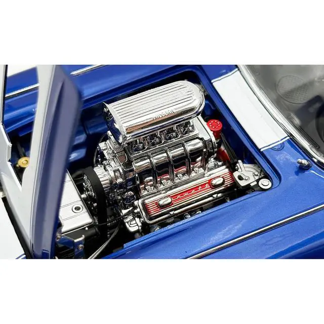 Alt view image 2 of 5 - 1961 Chevrolet Corvette Grand Sport Gasser Admiral Blue Metallic with White Stripe Limited Ed 1/18 Diecast Model Car by ACME