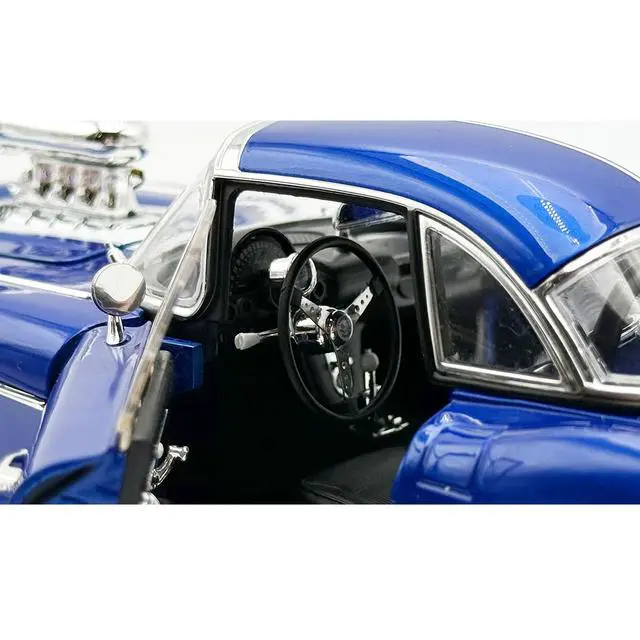 Alt view image 3 of 5 - 1961 Chevrolet Corvette Grand Sport Gasser Admiral Blue Metallic with White Stripe Limited Ed 1/18 Diecast Model Car by ACME