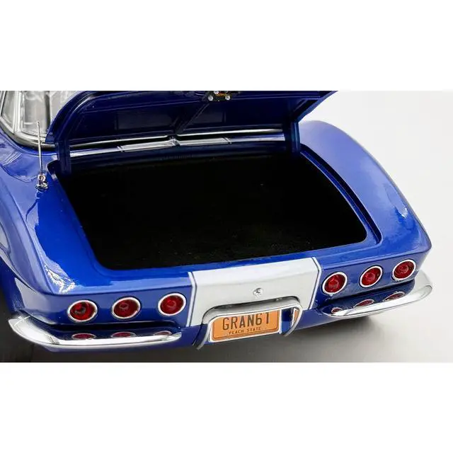 Alt view image 4 of 5 - 1961 Chevrolet Corvette Grand Sport Gasser Admiral Blue Metallic with White Stripe Limited Ed 1/18 Diecast Model Car by ACME
