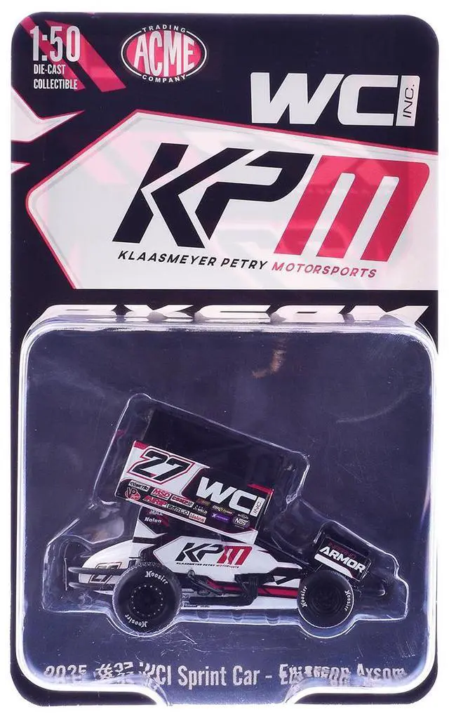 Main image of Winged Sprint Car #27 Emerson Axsom "WCI - KPM" White (2026) 1/50 Diecast Model Car by ACME