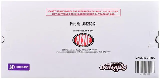 Alt view image 6 of 6 - Winged Sprint Car #87 Aaron Reutzel "Power Plus" Black (2026) 1/18 Diecast Model Car by ACME