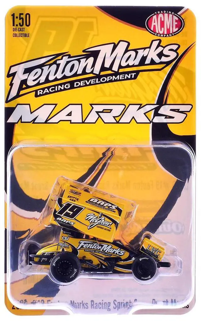 Alt view image 6 of 6 - Winged Sprint Car #19 Brent Marks "Fenton Marks Racing" (2026) 1/50 Diecast Model Car by ACME
