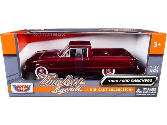 Alt view image 3 of 5 - 1960 Ford Ranchero Pickup Burgundy Metallic 1/24 Diecast Model Car by Motormax