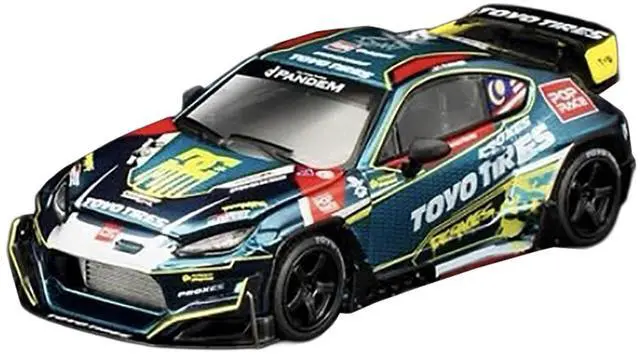 Main image of Toyota Pandem GR86 "Tengku Djan Ley" Blue Metallic with Graphics 1/64 Diecast Model Car by Pop Race