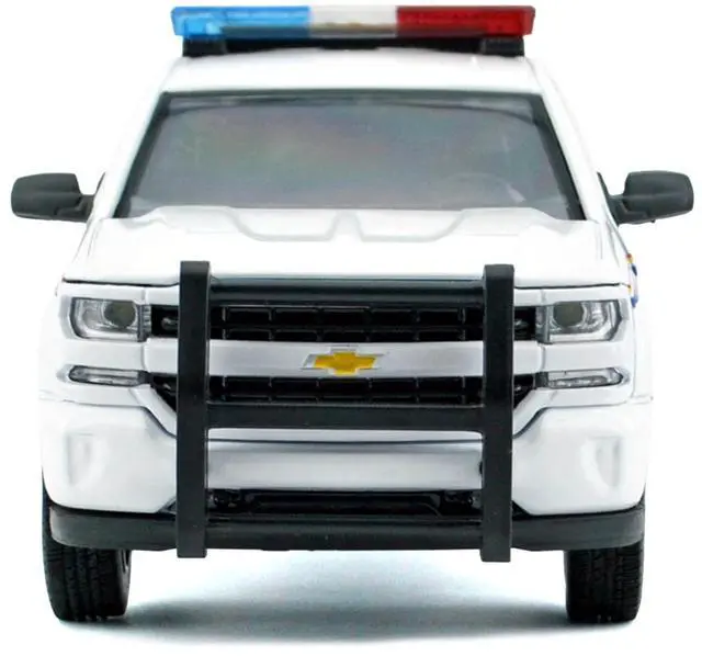 Alt view image 4 of 6 - 2017 Chevrolet Silverado 1500 LT Z71 Crew Cab Pickup Truck White with Lights and Sounds 1/27 Diecast Model Car by Motormax