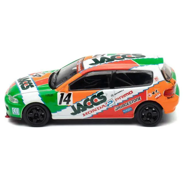 Alt view image 3 of 7 - Honda Civic EG6 RHD #14 JACCS "Japanese Touring Car Championship" (1993) 1/64 Diecast Model Car by BM Creations