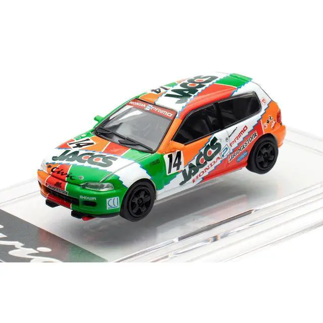 Alt view image 5 of 7 - Honda Civic EG6 RHD #14 JACCS "Japanese Touring Car Championship" (1993) 1/64 Diecast Model Car by BM Creations