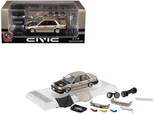 Main image of Honda Civic EF2 Champagne Metallic with Alternate Parts 1/64 Diecast Model Car by BM Creations