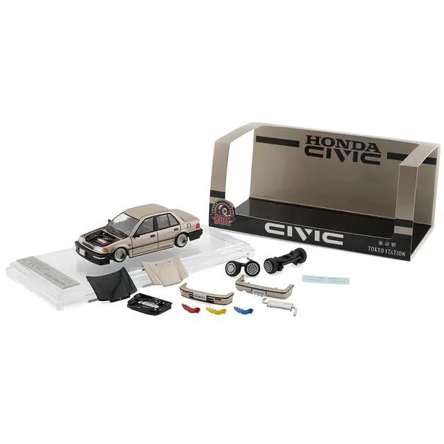 Alt view image 2 of 6 - Honda Civic EF2 Champagne Metallic with Alternate Parts 1/64 Diecast Model Car by BM Creations