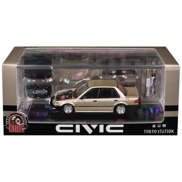 Alt view image 4 of 6 - Honda Civic EF2 Champagne Metallic with Alternate Parts 1/64 Diecast Model Car by BM Creations