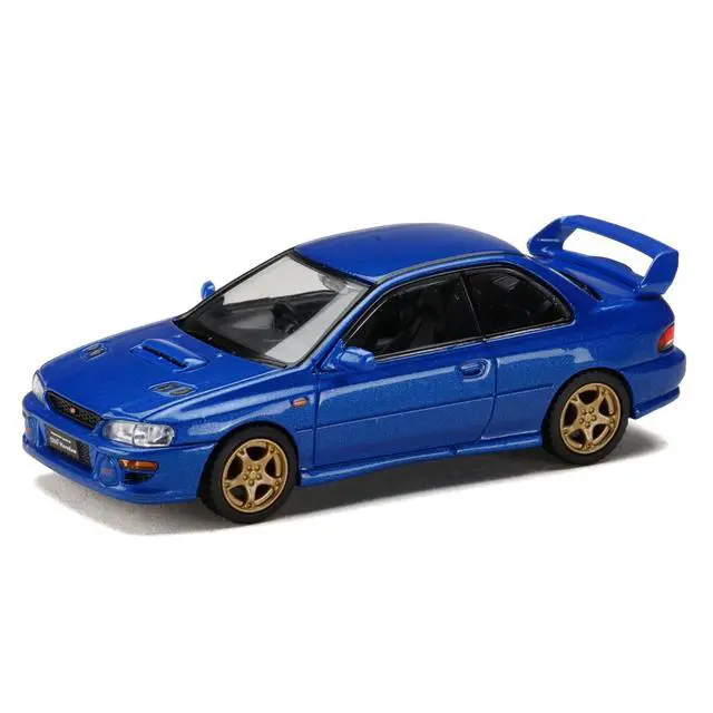Alt view image 4 of 6 - Subaru Impreza WRX Type R Sti Version V RHD Sonic Blue Mica "JDM64" Series 1/64 Diecast Model Car by Hobby Japan