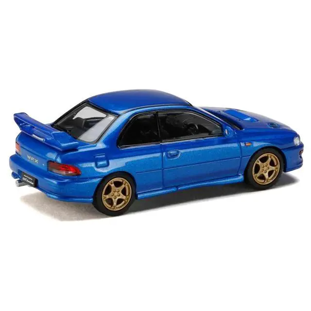 Alt view image 3 of 6 - Subaru Impreza WRX Type R Sti Version V RHD Sonic Blue Mica "JDM64" Series 1/64 Diecast Model Car by Hobby Japan