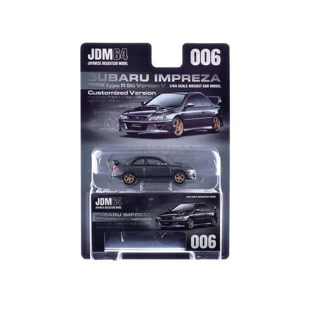 Alt view image 6 of 6 - Subaru Impreza WRX Type R Sti Version V RHD Cool Gray Metallic "JDM64" Series 1/64 Diecast Model Car by Hobby Japan