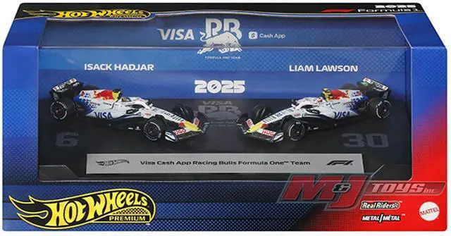 Main image of "Visa Cash App Racing Bulls Formula One Team" F1 World Championship (2025) 2 Piece Set Diecast Model Cars by Hot Wheels