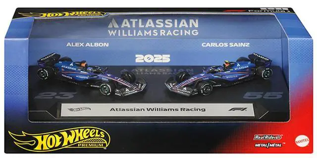 Main image of "Atlassian Williams Racing" Formula One F1 World Championship (2025) 2 Piece Set Diecast Model Cars by Hot Wheels