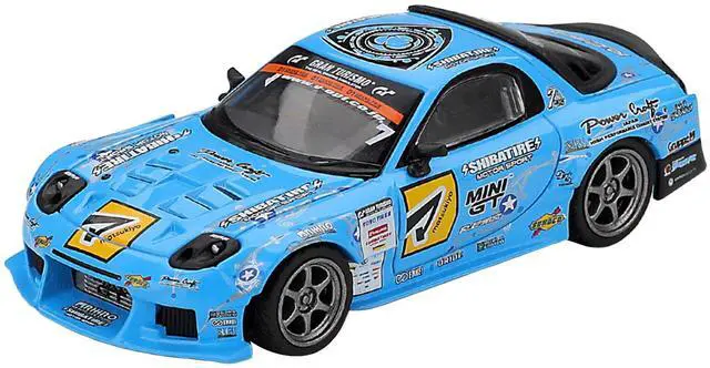 Main image of Mazda RX-7 RE-Amemiya RHD (Right Hand Drive) Blue with Graphics "D1GP" (2025) Limited Edition 1/64 Diecast Model Car by Mini GT