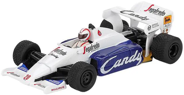 Main image of Toleman TG184 #20 Johnny Cecotto Formula One F1 "Monaco GP" (1984) with Driver Figure 1/64 Diecast Model Car by Mini GT