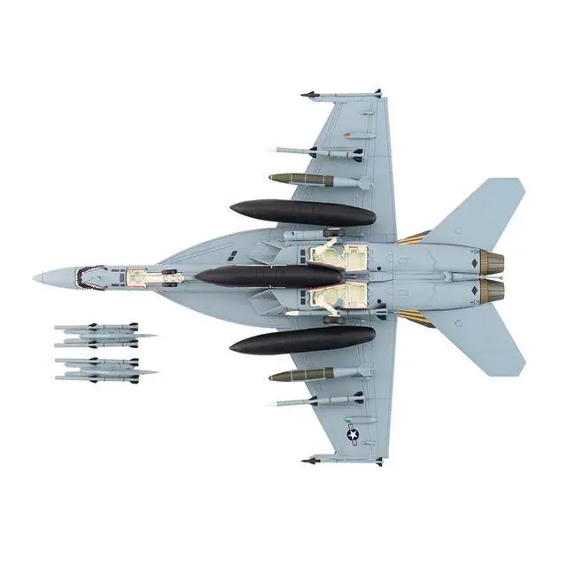 Alt view image 5 of 7 - Boeing F/A-18E Super Hornet Fighter Aircraft "USS Lincoln" (2021) United States Navy 1/72 Diecast Model by Hobby Master