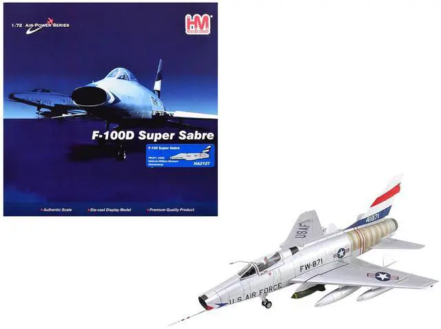 Main image of North American F-100 Super Sabre Fighter Aircraft "National Military Museum" US Air Force 1/72 Die Cast Model by Hobby Master