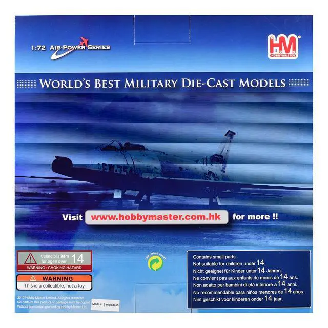 Alt view image 7 of 7 - North American F-100 Super Sabre Fighter Aircraft "National Military Museum" US Air Force 1/72 Die Cast Model by Hobby Master