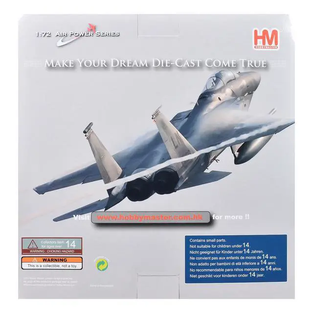 Alt view image 6 of 6 - McDonnell Douglas F-15C Eagle Fighter Aircraft "Florida ANG 75th" 2022 US Air Force 1/72 Diecast Model by Hobby Master
