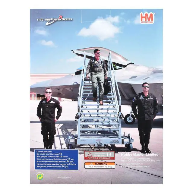Alt view image 6 of 6 - Lockheed F-22 Raptor Stealth Aircraft "Major Joshua 'Cabo' Gunderson,Tyndall AFB" US 1/72 Die Cast Model by Hobby Master