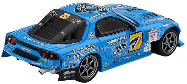 Alt view image 3 of 6 - Mazda RX-7 RE-Amemiya RHD (Right Hand Drive) Blue with Graphics "D1GP" (2025) Limited Edition 1/64 Diecast Model Car by Mini GT