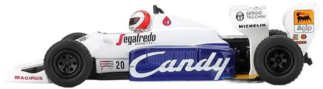 Alt view image 2 of 6 - Toleman TG184 #20 Johnny Cecotto Formula One F1 "Monaco GP" (1984) with Driver Figure 1/64 Diecast Model Car by Mini GT