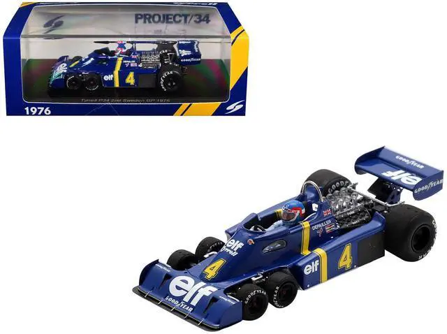 Main image of Tyrrell P34 #4 Patrick Depailler 2nd Place Formula One F1 "Swedish GP" (1976) with Driver 1/43 Model Car by Spark