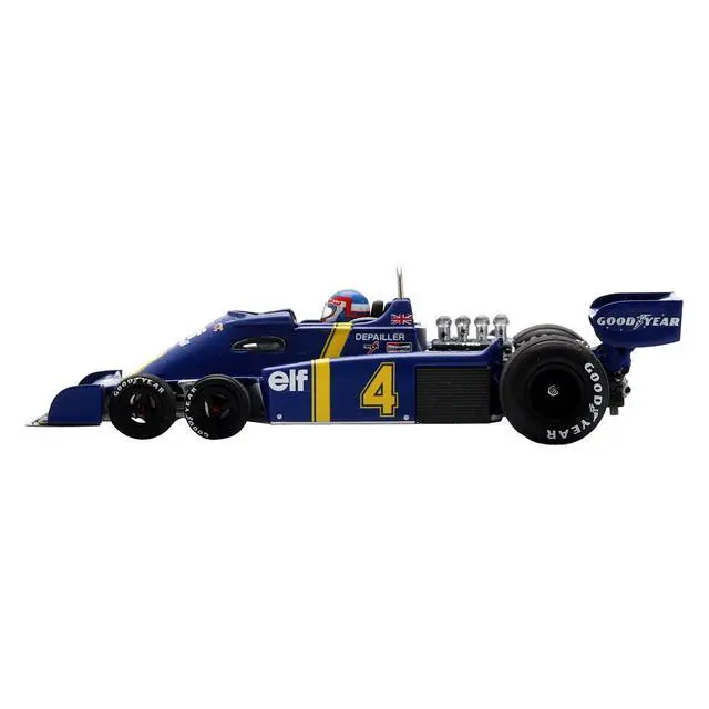Alt view image 3 of 6 - Tyrrell P34 #4 Patrick Depailler 2nd Place Formula One F1 "Swedish GP" (1976) with Driver 1/43 Model Car by Spark