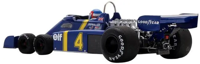 Alt view image 5 of 6 - Tyrrell P34 #4 Patrick Depailler 2nd Place Formula One F1 "Swedish GP" (1976) with Driver 1/43 Model Car by Spark