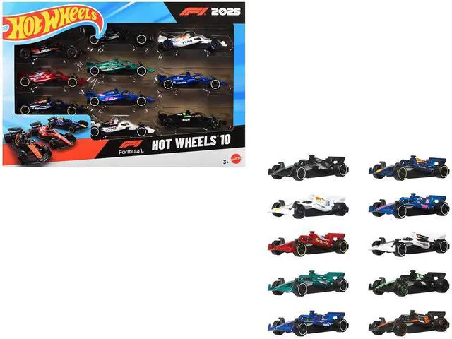 Main image of 2025 Formula 1 World Championship 10 piece Set Diecast Model Cars by Hot Wheels