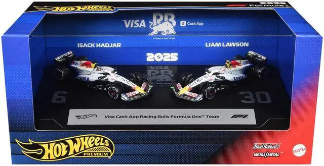 Main image of "Visa Cash App Racing Bulls Formula One Team" F1 World Championship (2025) 2 Piece Set Diecast Model Cars by Hot Wheels