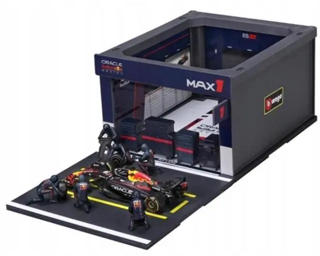 Alt view image 2 of 3 - Red Bull Racing Pit Pass Diorama Set with RB21 #1 "F1 World Championship" (2025) "Formula Racing" 1/43 Diecast Model by Bburago