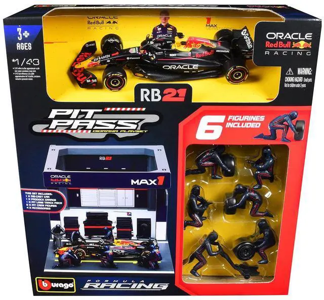 Alt view image 3 of 3 - Red Bull Racing Pit Pass Diorama Set with RB21 #1 "F1 World Championship" (2025) "Formula Racing" 1/43 Diecast Model by Bburago