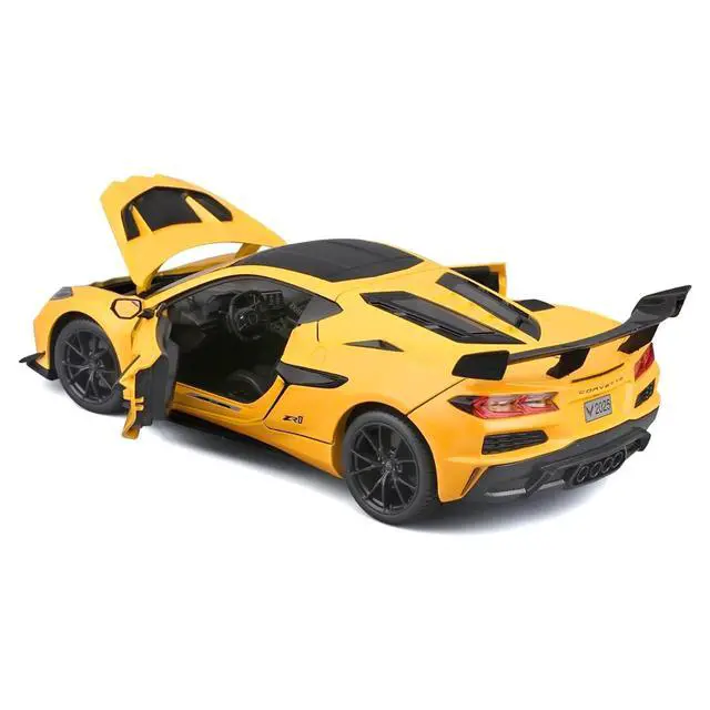 Alt view image 3 of 6 - Chevrolet Corvette ZR1 Coupe Yellow with Carbon Top "Special Edition" Series 1/18 Diecast Model Car by Maisto