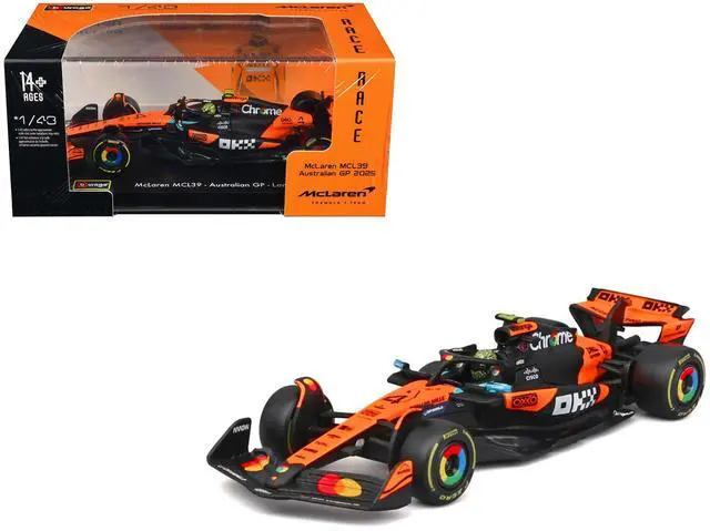 Main image of McLaren MCL39 #4 Lando Norris Winner F1 "Australian GP" (2025) with Display Case "Race" Series 1/43 Diecast Model Car by Bburago