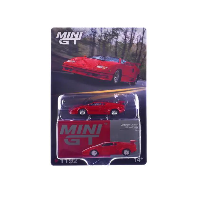 Alt view image 5 of 6 - Lamborghini Countach "25th Anniversary" Red Limited Edition 1/64 Diecast Model Car by Mini GT