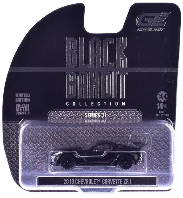 Alt view image 6 of 6 - 2019 Chevrolet Corvette ZR1 Black "Black Bandit" Series 31 1/64 Diecast Model Car by Greenlight
