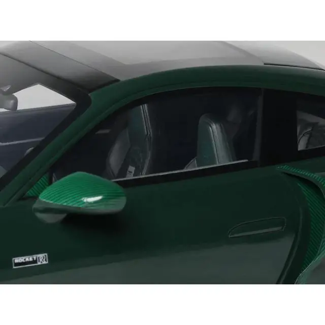Alt view image 3 of 7 - 2024 Brabus 900 Rocket-R Green Metallic with Green Carbon Hood 1/18 Model Car by GT Spirit