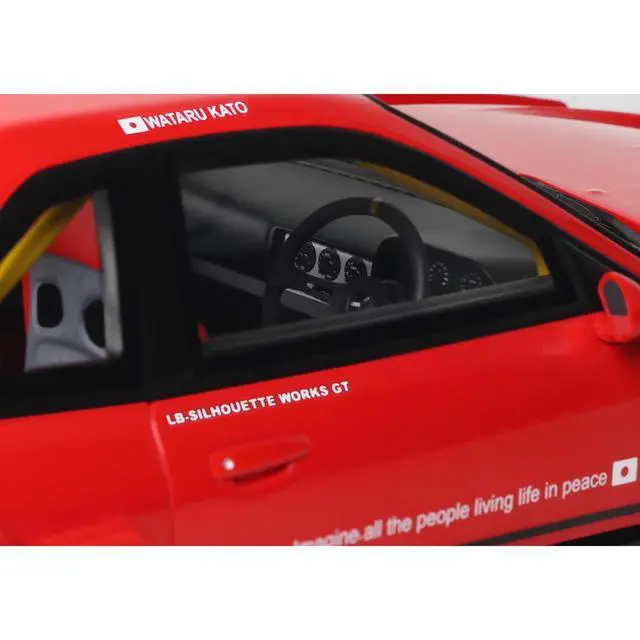Alt view image 3 of 7 - 2020 Nissan Skyline GT-R (R34) LB-Super Silhouette RHD (Right Hand Drive) #5 Red and Black 1/18 Model Car by GT Spirit
