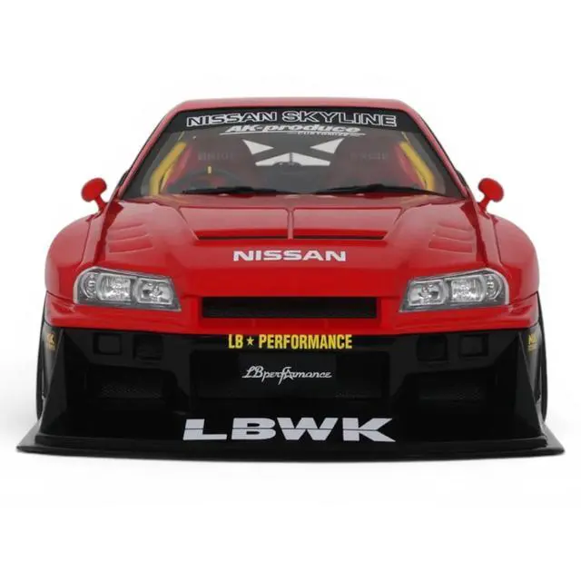 Alt view image 6 of 7 - 2020 Nissan Skyline GT-R (R34) LB-Super Silhouette RHD (Right Hand Drive) #5 Red and Black 1/18 Model Car by GT Spirit